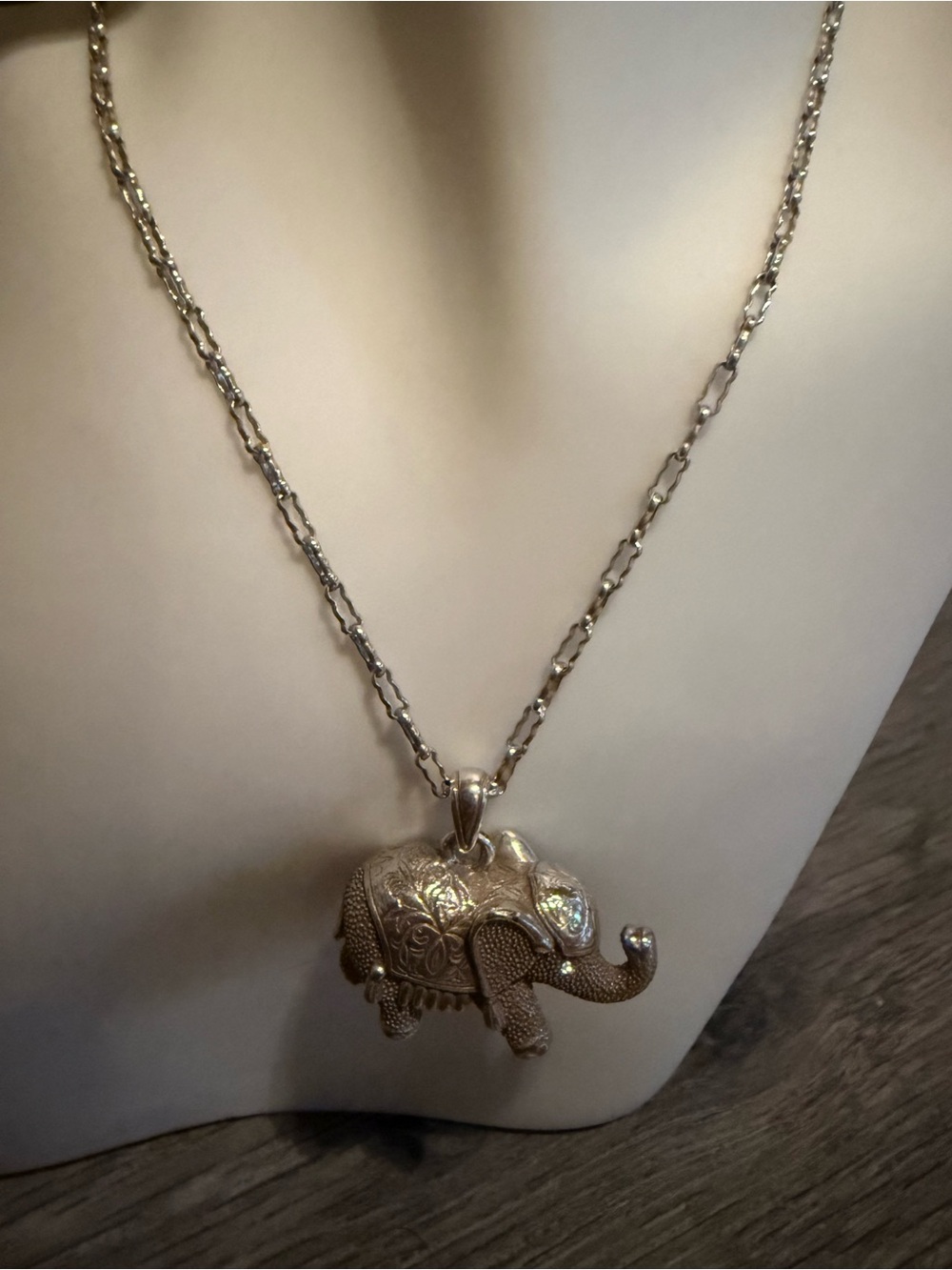 Brighton "Elphy" Silver Elephant Pendant
Necklace - 26" Long Chain - Picture 2 of 6